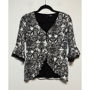 Baroque Ruffle Bell Sleeve Top Petite Small Whimsigoth Fairycore‎ Y2K Romantic